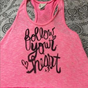Neon pink sweater style tank